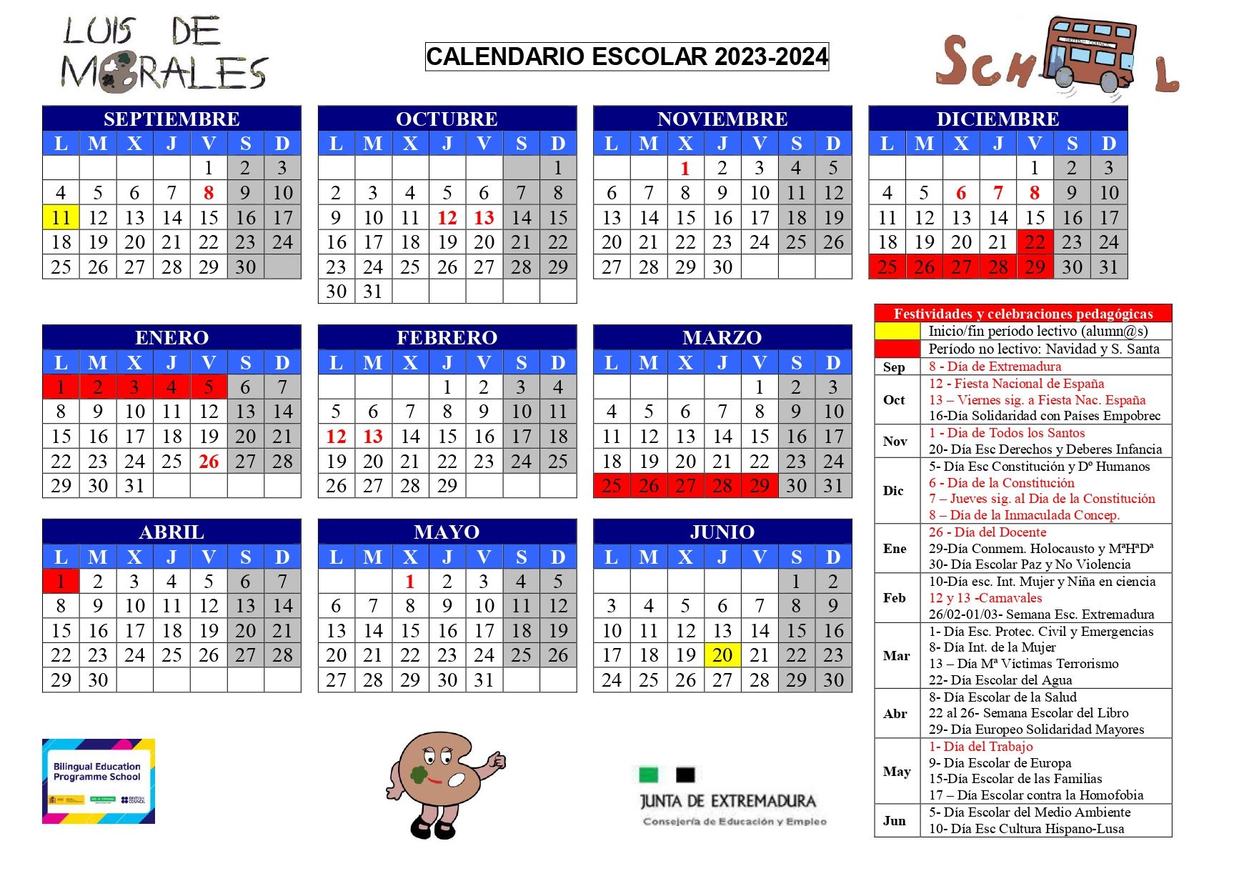 .CALENDARIO ESCOLAR 2023 2024